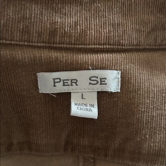 Vintage Per Se Tan Stretch Corduroy Blazer Jacket Cotton Blend Spandex Large - Picture 8 of 8